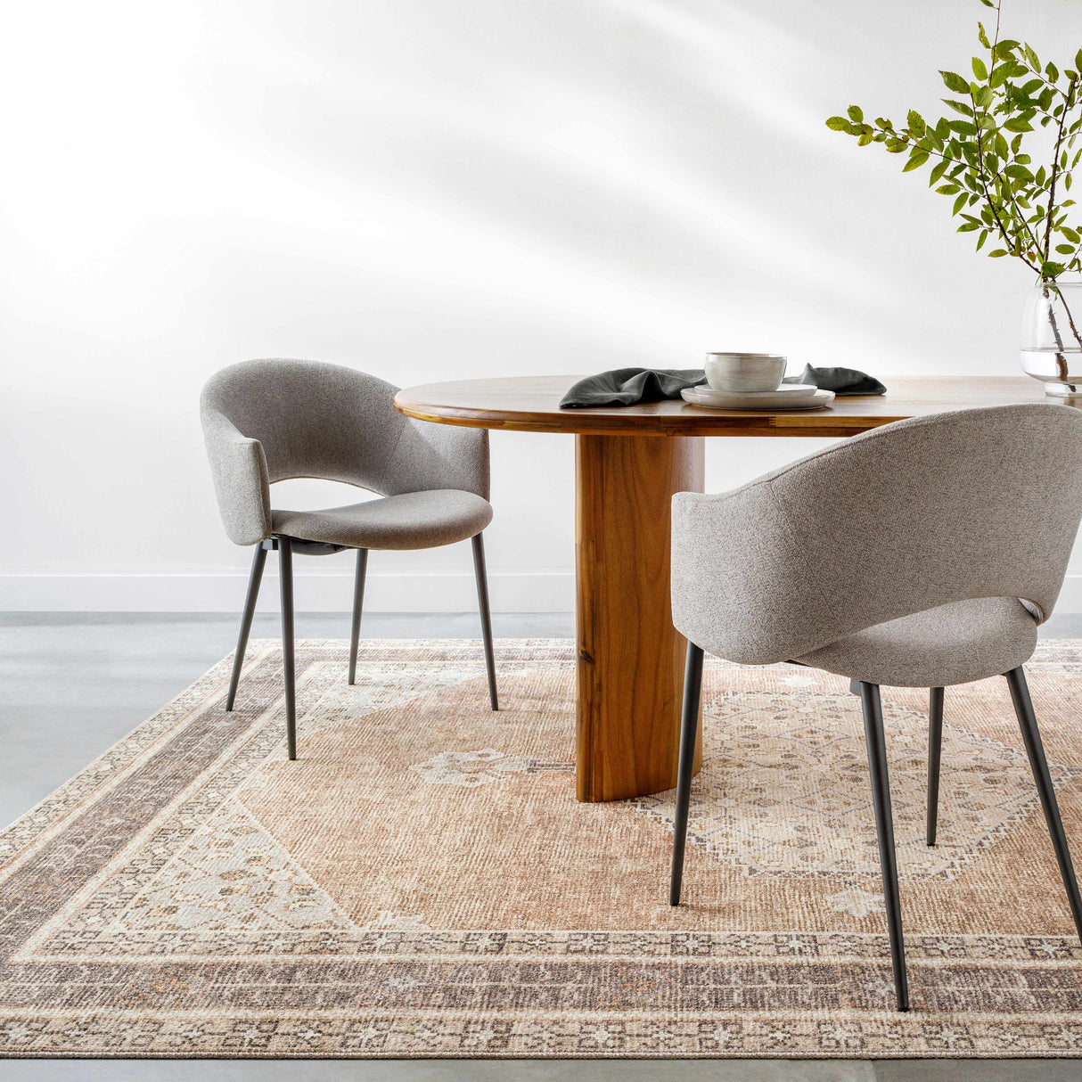 Lila Medallion Tan Area Rug