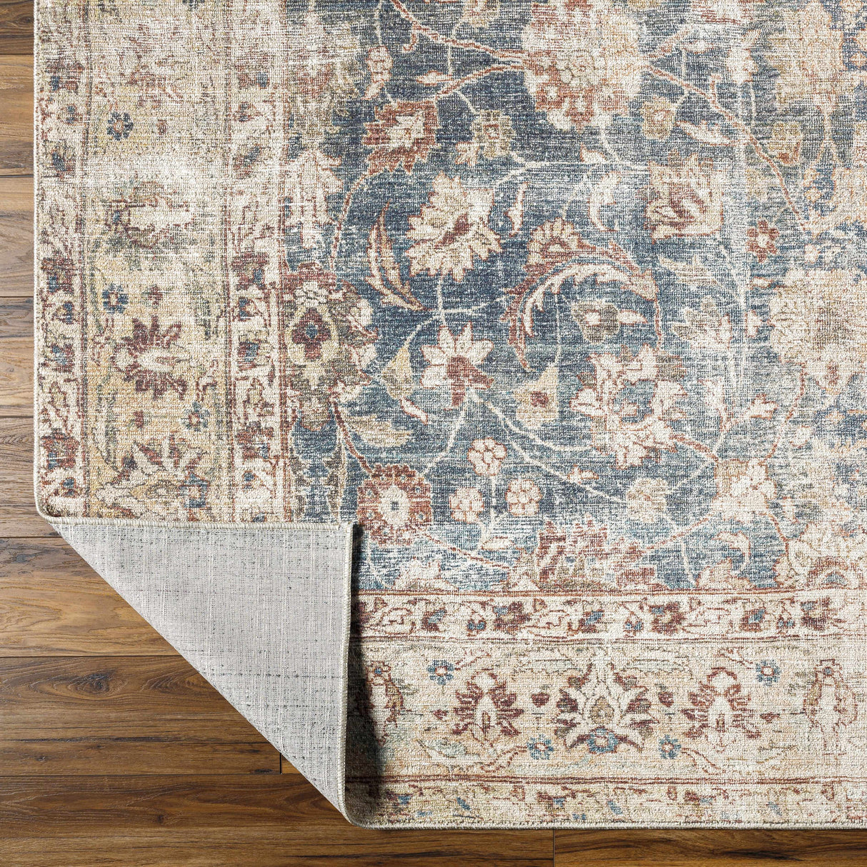 Marlene Damask Beige & Navy Area Rug - Becki Owens x Livabliss