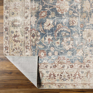 Marlene Damask Beige & Navy Area Rug - Becki Owens x Livabliss