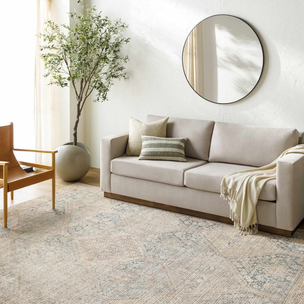 Marlene Medallion Beige & Blue Area Rug - Becki Owens x Livabliss