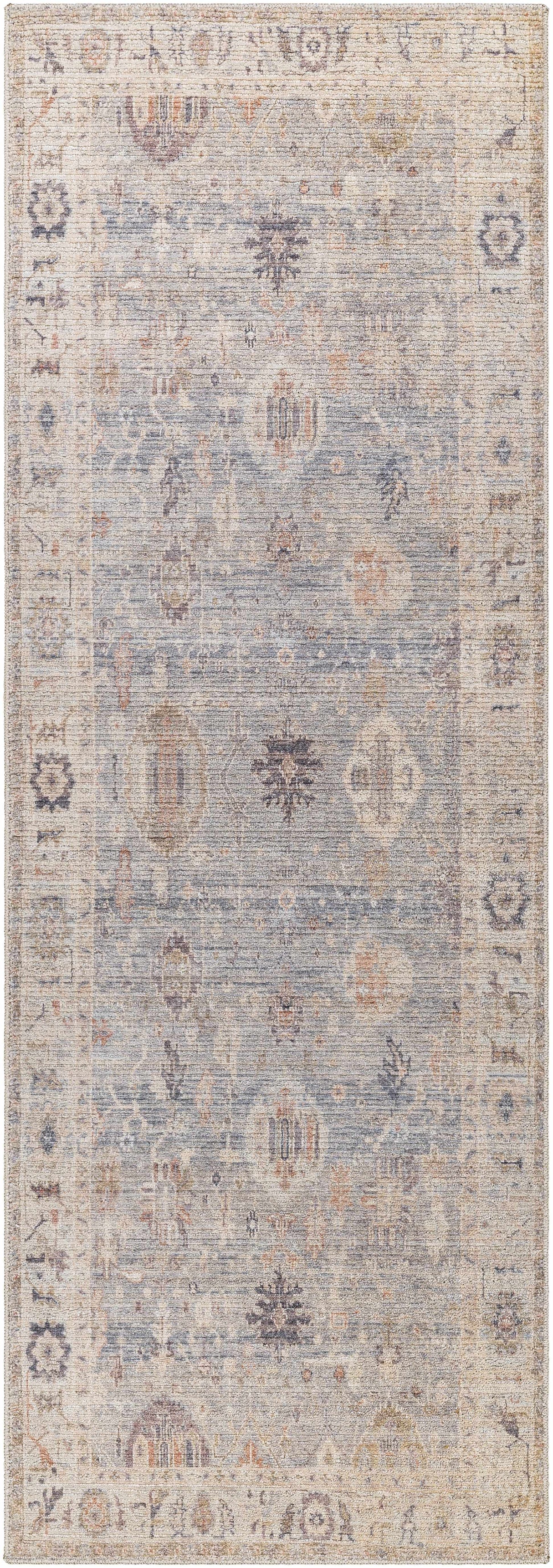 Marlene Damask Cream & Blue Area Rug - Becki Owens x Livabliss