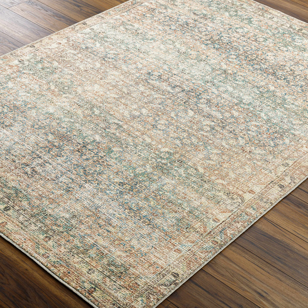 Marlene Damask Beige & Green Area Rug - Becki Owens x Livabliss
