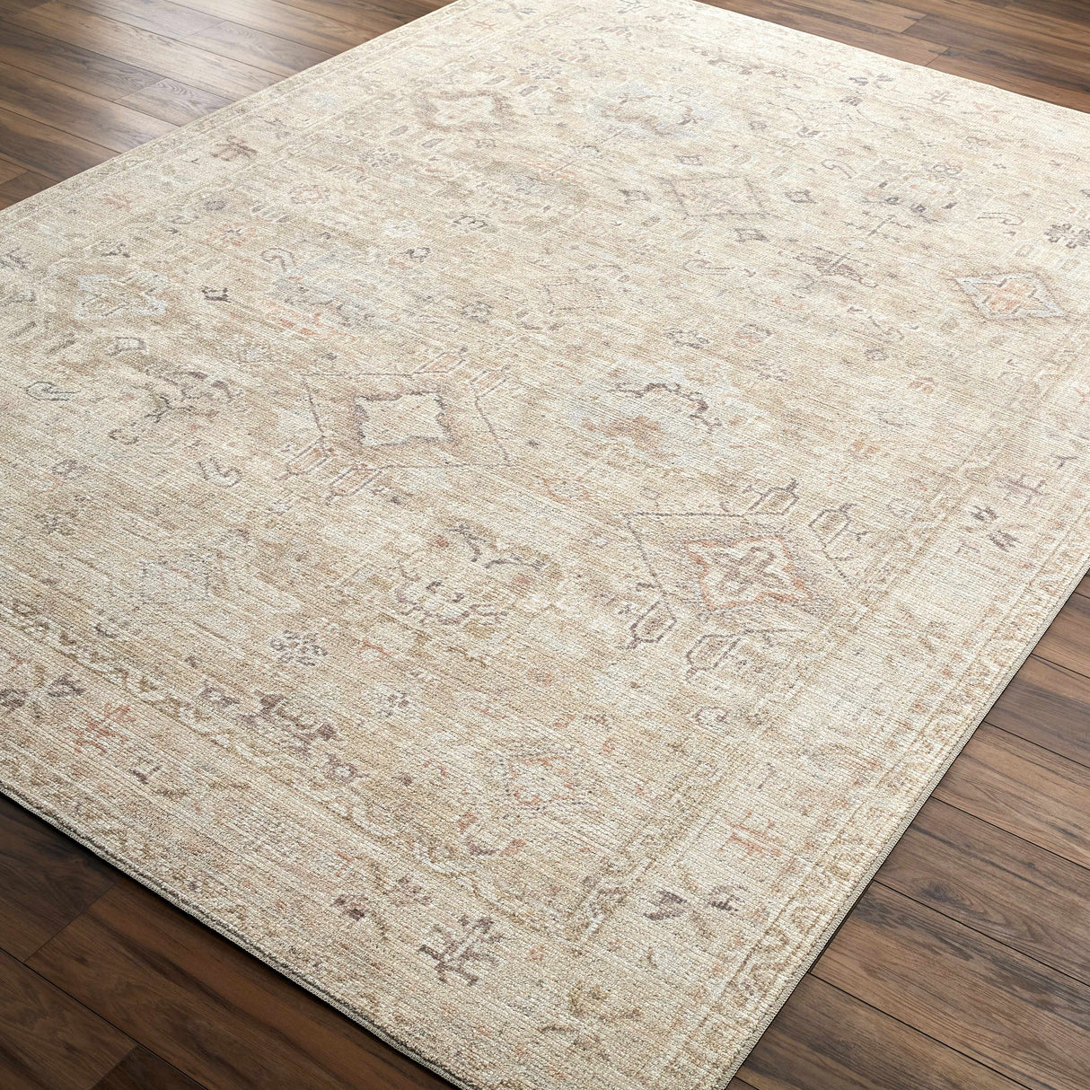 Marlene Damask Light Brown Area Rug - Becki Owens x Livabliss