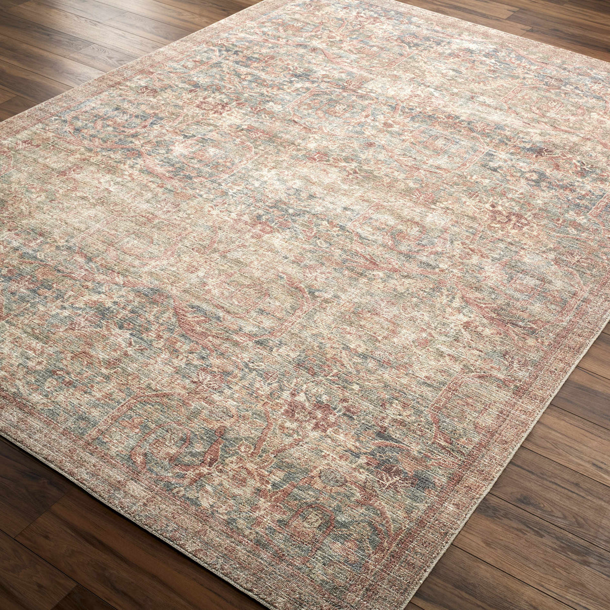 Marlene Damask Brown & Blue Area Rug - Becki Owens x Livabliss