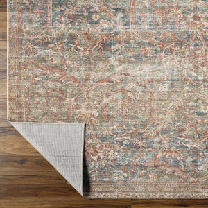 Marlene Damask Brown & Blue Area Rug - Becki Owens x Livabliss