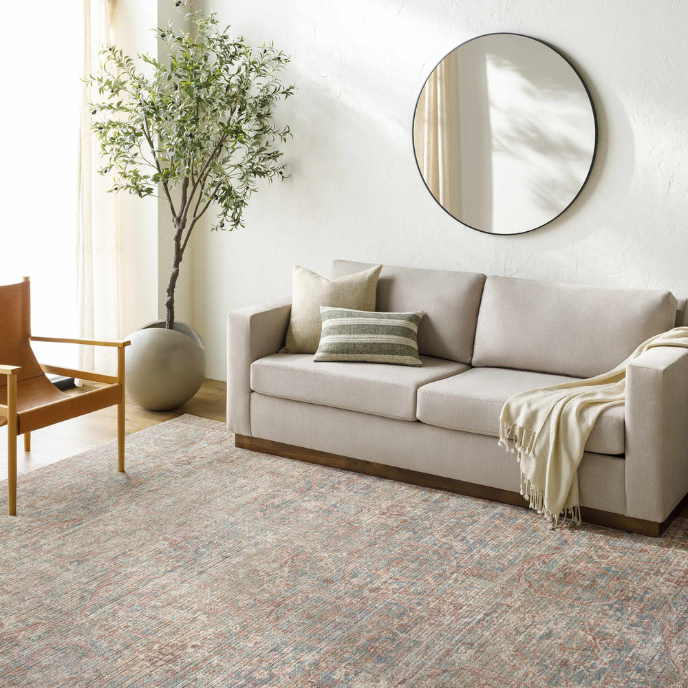 Marlene Damask Brown & Blue Area Rug - Becki Owens x Livabliss