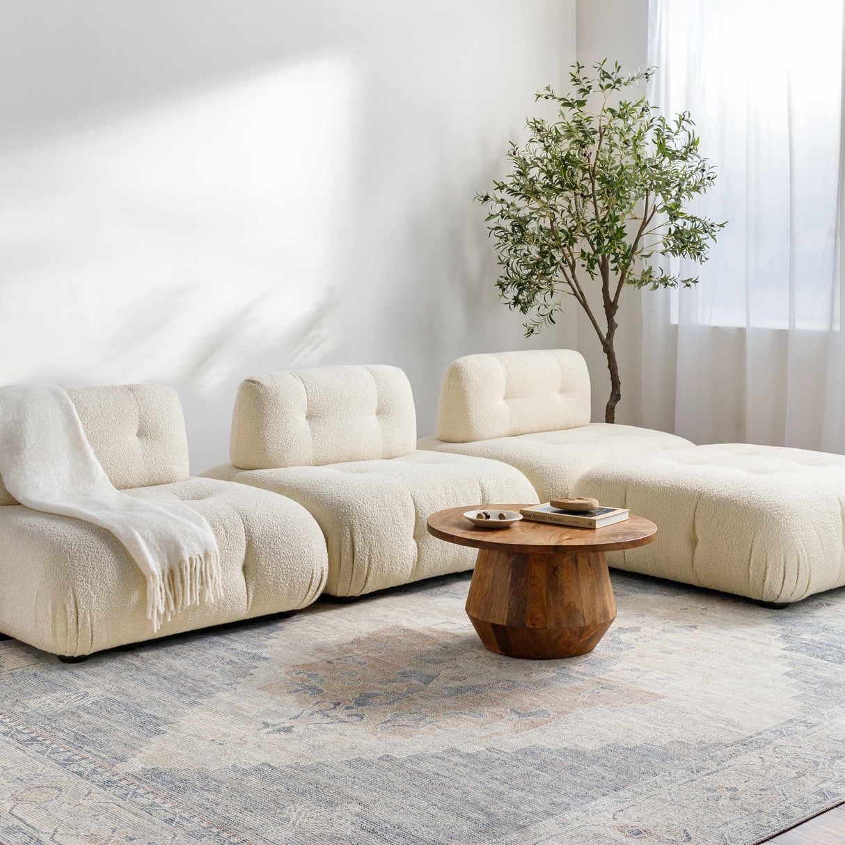 Luca Medallion Pewter Area Rug