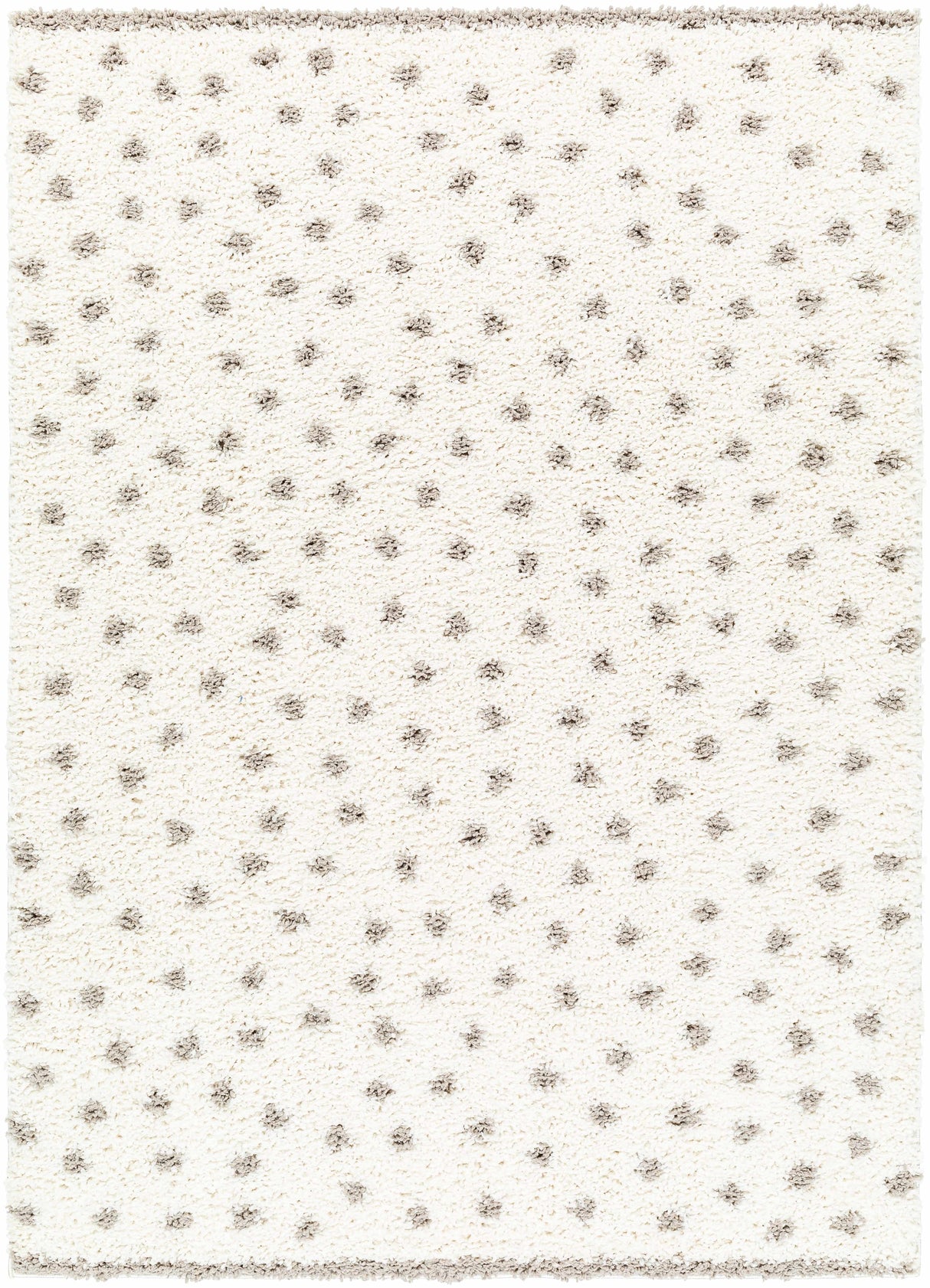 Chaia Dotted Cream & Gray Plush Area Rug - Clearance