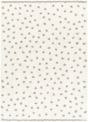 Chaia Dotted Cream & Gray Plush Area Rug - Clearance
