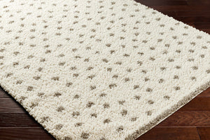 Chaia Dotted Cream & Gray Plush Area Rug - Clearance