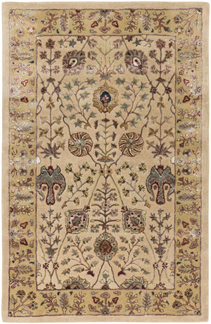 Pwyll Beige Damask Area Rug - Clearance