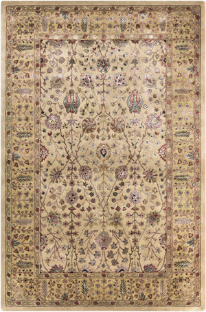 Pwyll Beige Damask Area Rug - Clearance