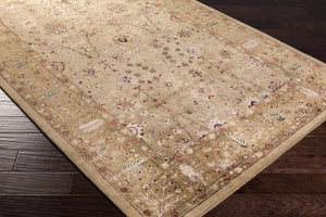 Pwyll Beige Damask Area Rug - Clearance