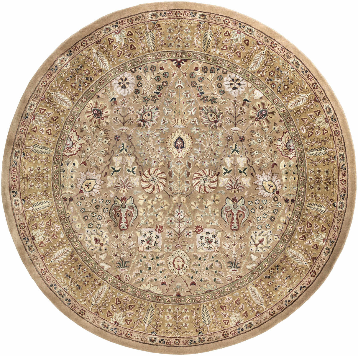 Pwyll Beige Damask Area Rug - Clearance