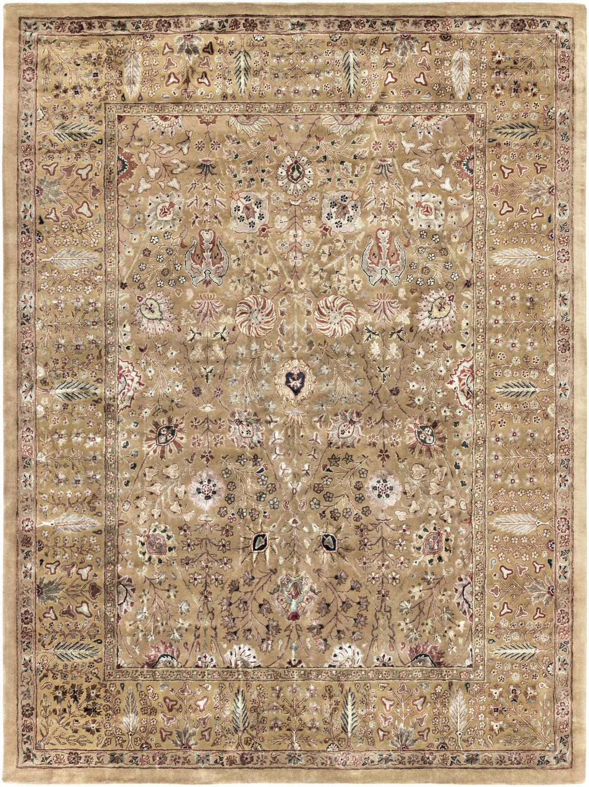 Pwyll Beige Damask Area Rug - Clearance