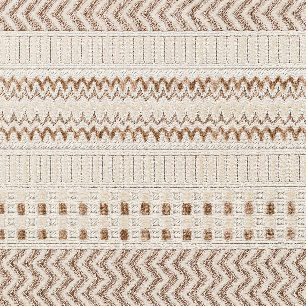 Eiko Beige Textured Saxony Rug with Fringes - Clearance