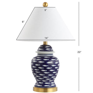 School ginger jar ceramic/metal led table lamp - Tuesday Morning - Table Lamps