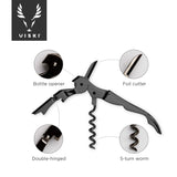Gunmetal signature double hinged corkscrew by viski®