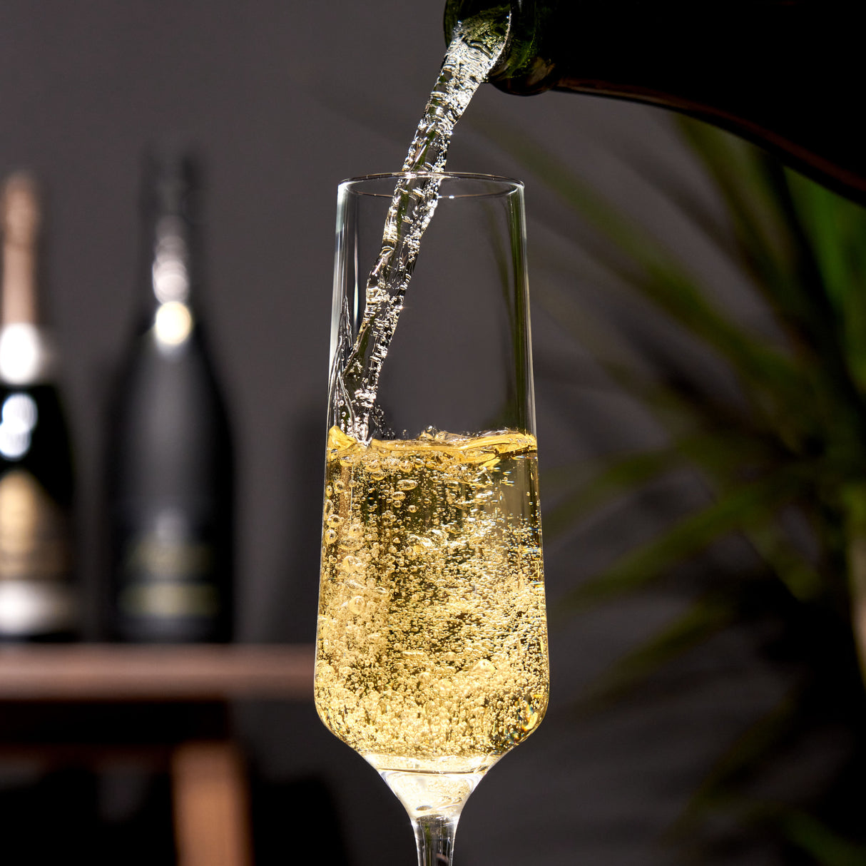 Reserve inez crystal flute glasses by viski (set of 4)