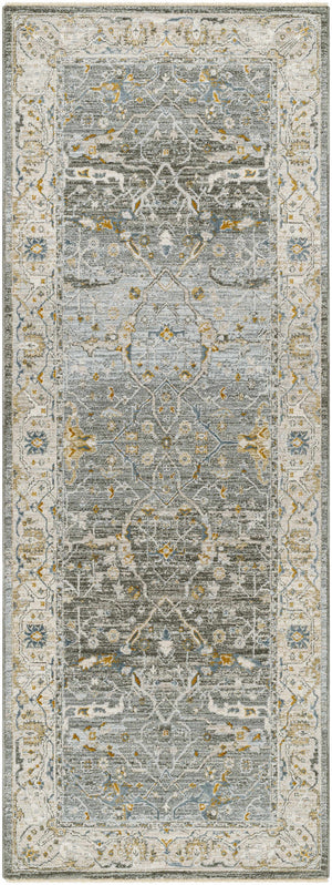 Aviva Teal Textured Rug with Fringes