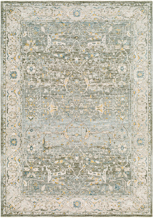 Aviva Teal Textured Rug with Fringes
