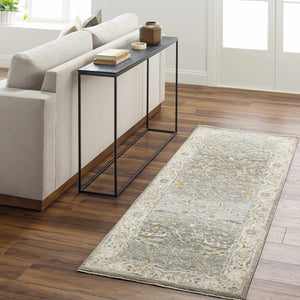 Aviva Teal Textured Rug with Fringes