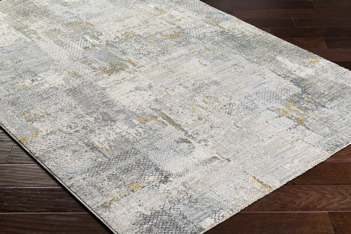 Elina Textured Abstract Rug with Fringes