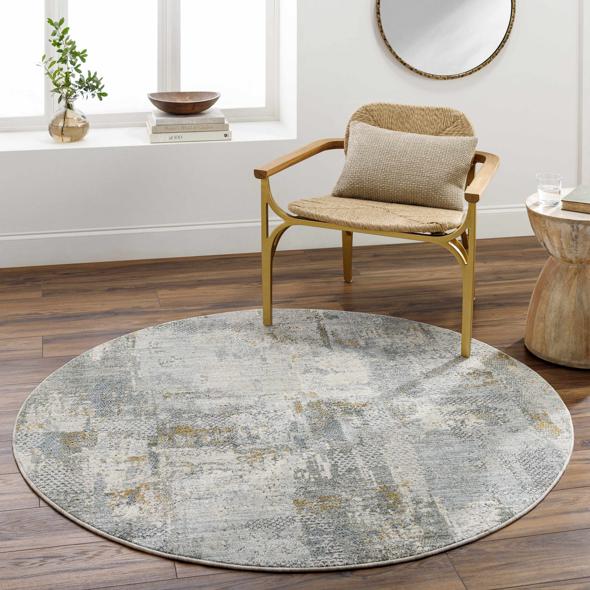 Elina Textured Abstract Rug with Fringes