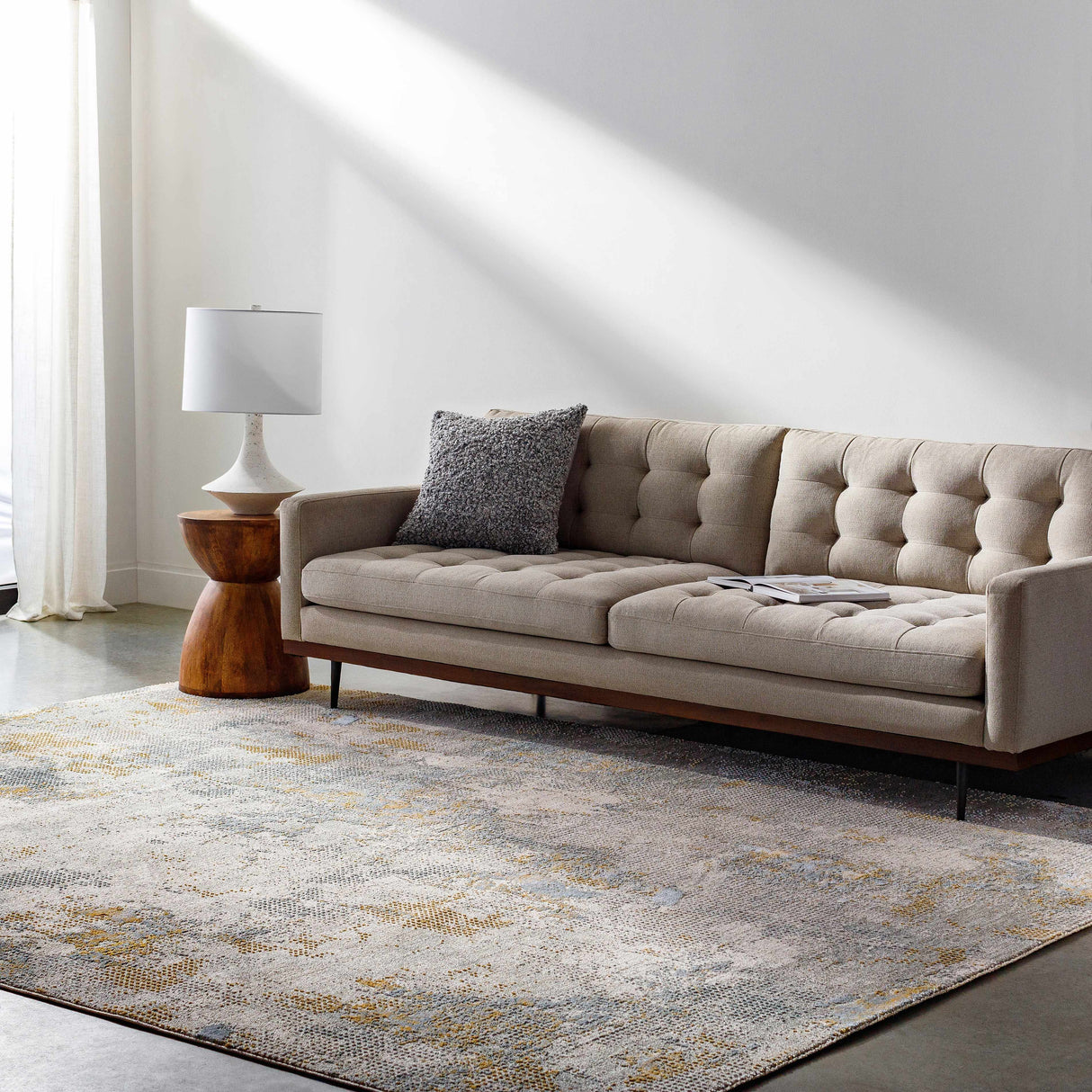 Haydn Rock Pattern Rug with Fringes