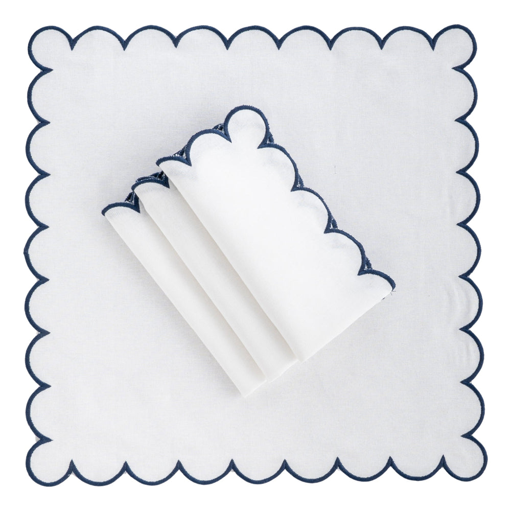 Navy and White Cloth Napkins