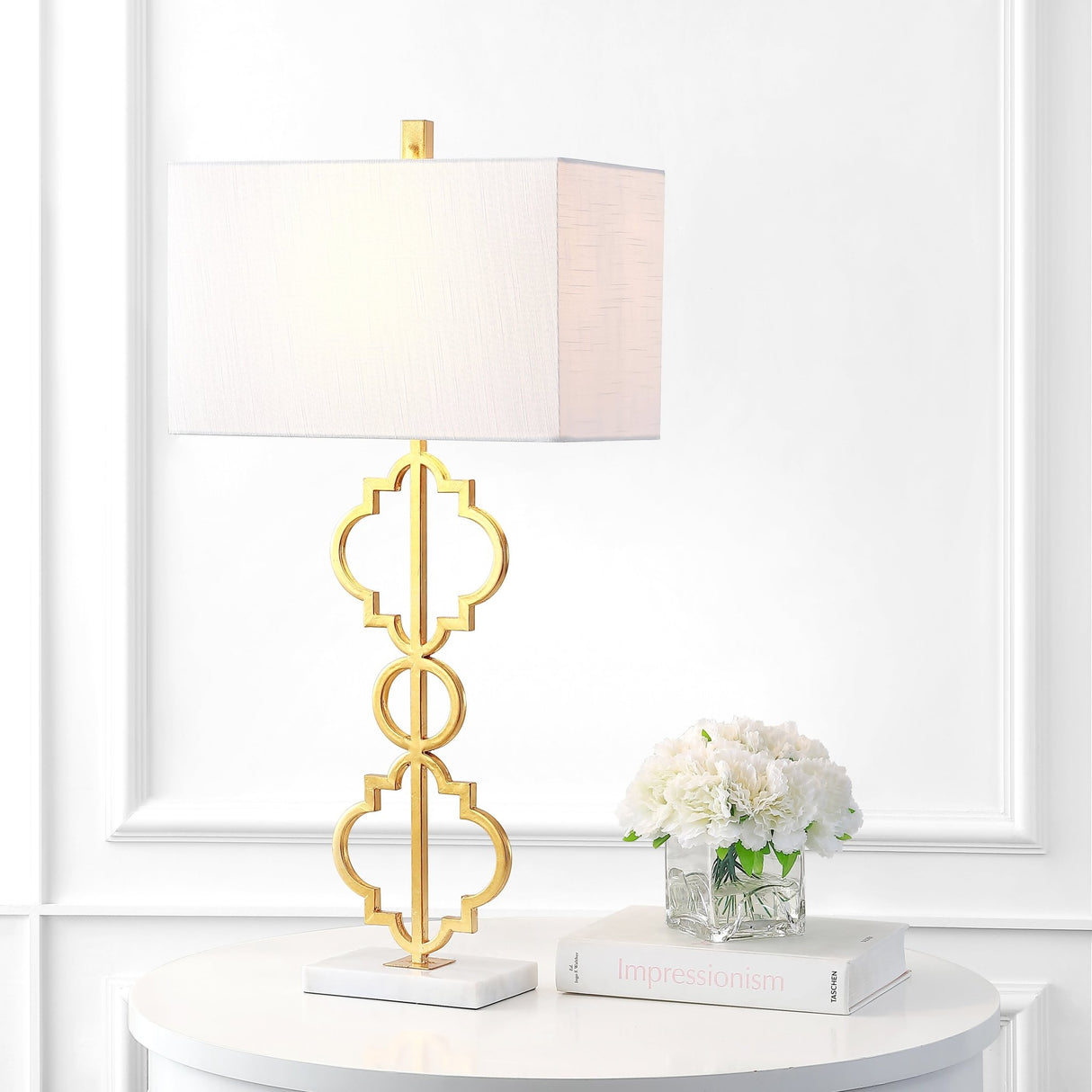 Selina iron ogee trellis modern led table lamp - Tuesday Morning - Table Lamps