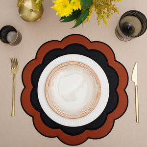Serenity-Black-Orange-Scalloped-Faux-Leather-Placemats-Faux-Leather-Placemats