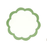 SERENITY WHITE GREEN SCALLOPED FAUX LEATHER PLACEMAT