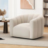 Serenizia Upholstered Velvet Swivel Chair with Channel Tufted - Accent Chairs