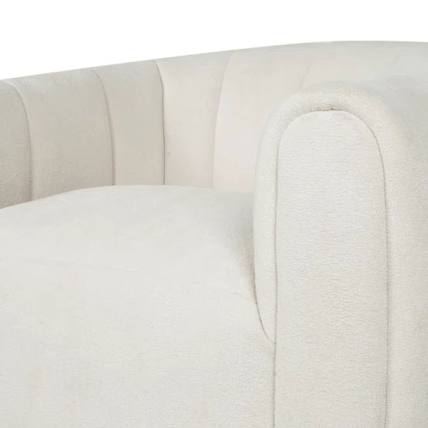 Serenizia Upholstered Velvet Swivel Chair with Channel Tufted - Accent Chairs