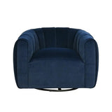Serenizia Upholstered Velvet Swivel Chair with Channel Tufted - Accent Chairs