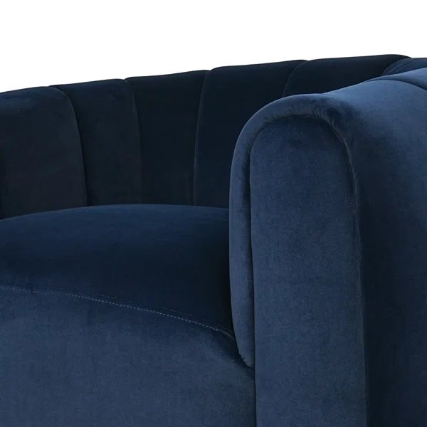 Serenizia Upholstered Velvet Swivel Chair with Channel Tufted - Accent Chairs