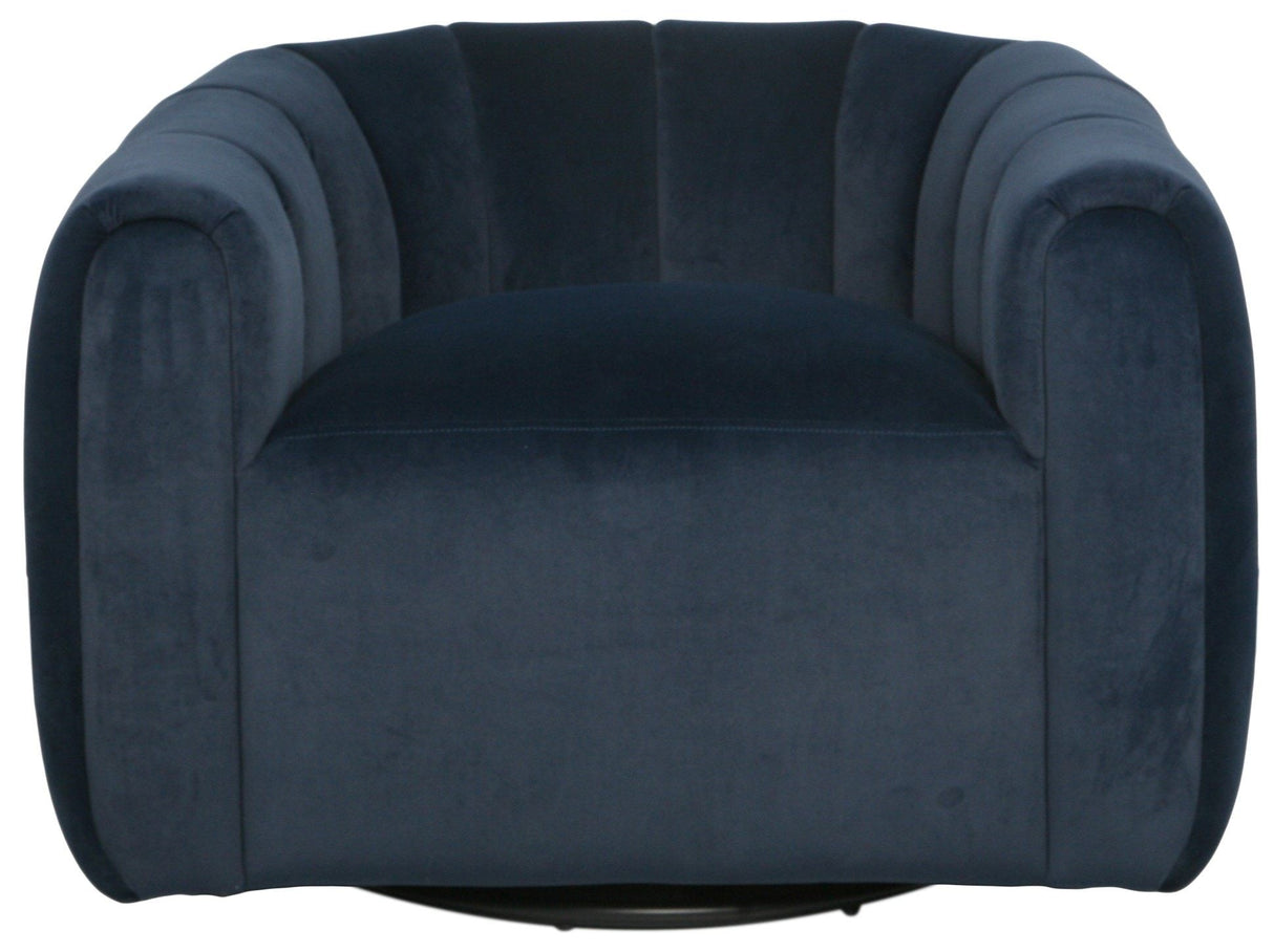 Serenizia Upholstered Velvet Swivel Chair with Channel Tufted - Accent Chairs