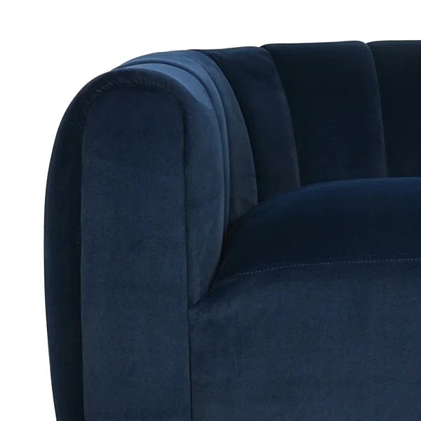 Serenizia Upholstered Velvet Swivel Chair with Channel Tufted - Accent Chairs
