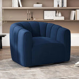 Serenizia Upholstered Velvet Swivel Chair with Channel Tufted - Accent Chairs