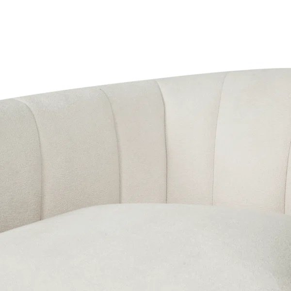 Serenizia Upholstered Velvet Swivel Chair with Channel Tufted - Accent Chairs