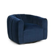 Serenizia Upholstered Velvet Swivel Chair with Channel Tufted - Accent Chairs