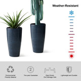 Set of 2 turquoise resin and stone faux ceramic textured tall planter - Tuesday Morning - Pots & Planters