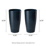 Set of 2 turquoise resin and stone faux ceramic textured tall planter - Tuesday Morning - Pots & Planters