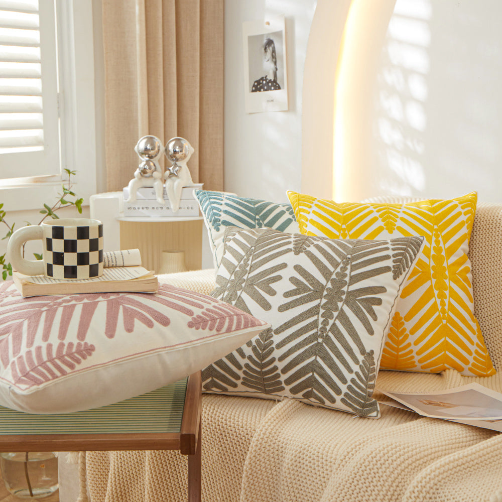 Textured Cotton Blend Square Throw Pillow covers size 18"x18" set of 2