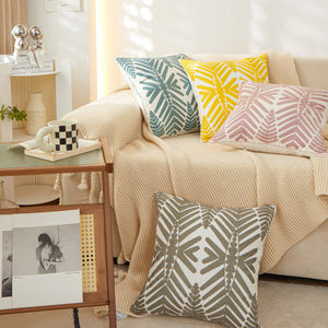 Textured Cotton Blend Square Throw Pillow covers size 18"x18" set of 2