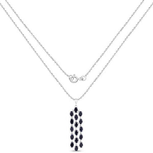 7.68 Carat Genuine Blue Sapphire .925 Sterling Silver Pendant