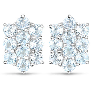 8.80 Carat Genuine Blue Topaz .925 Sterling Silver 3 Piece Jewelry Set (Ring, Earrings, and Pendant w/ Chain)