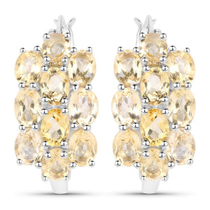 8.32 Carat Genuine Citrine .925 Sterling Silver 3 Piece Jewelry Set (Ring, Earrings, and Pendant w/ Chain)