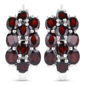 10.40 Carat Genuine Garnet .925 Sterling Silver 3 Piece Jewelry Set (Ring, Earrings, and Pendant w/ Chain)